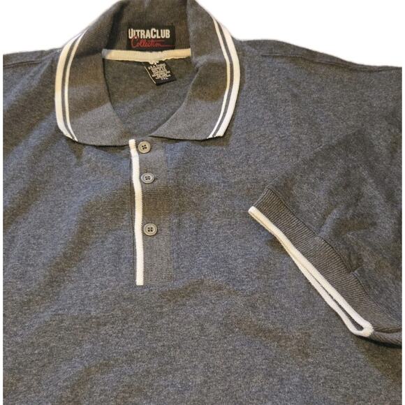 Mens XXL Cotton Blend Heathered Polo Lot Light Dark Gray Ultra Club Collection - Picture 5 of 11